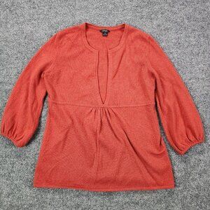 Prive 100%‎ Cashmere Sweater Women Medium V Neck Pullover 3/4 Sleeve Jumper